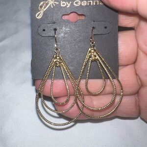 G by Gennaro Gold Tone Triple Teardrop Dangle Earrings‎